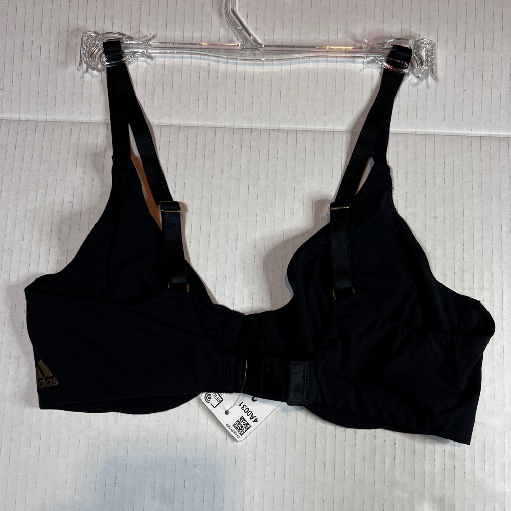 Adidas Underwire Bra Body Fit Black Adjustable Straps‎ Size 34C MSRP $42.00